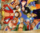Главные герои в One Piece, манга японский создан Эйитиро Ода